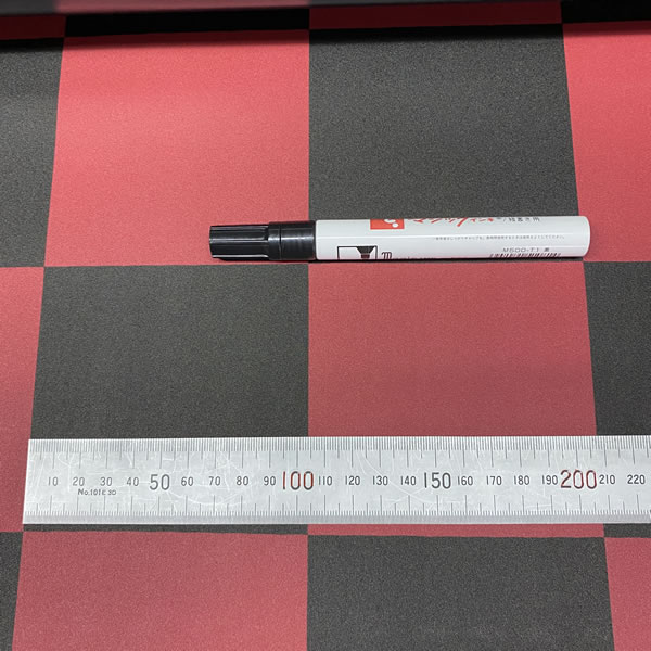 カシミヤ 市松模様 格子 チェック 赤 黒 ビニールマット