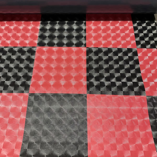 塩化ビニールマット レンズ 市松模様 赤黒 厚み0.8mmx幅92cmx長さ10m
