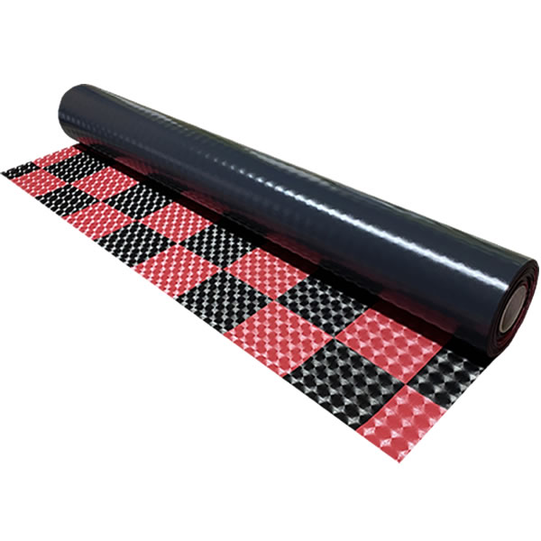 レンズ 市松模様 格子 チェック 赤 黒 ビニールマット