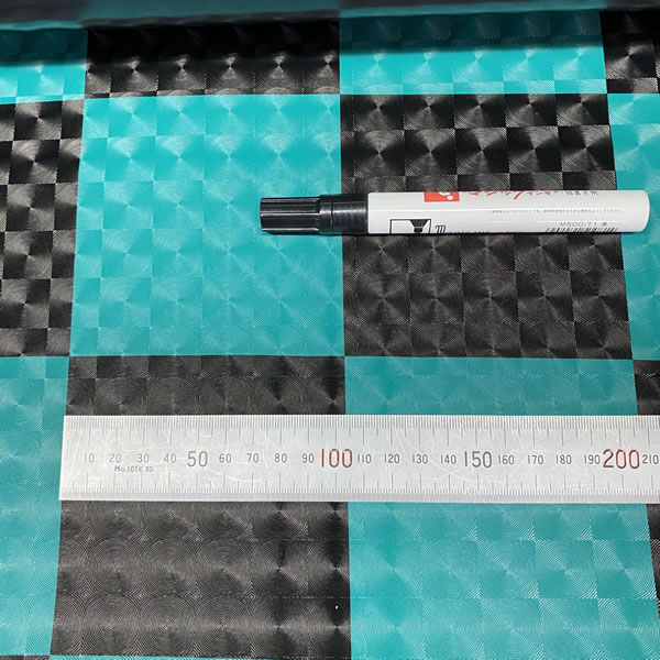 レンズ 市松模様 格子 チェック 緑 黒 ビニールマット