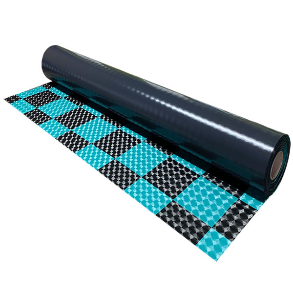 レンズ 市松模様 格子 チェック 緑 黒 ビニールマット