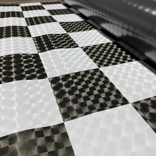 レンズ 市松模様 格子 チェック 白 黒 ビニールマット