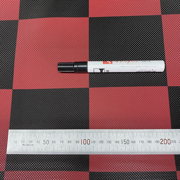 小ピラ 市松模様 格子 チェック 赤 黒 ビニールマット