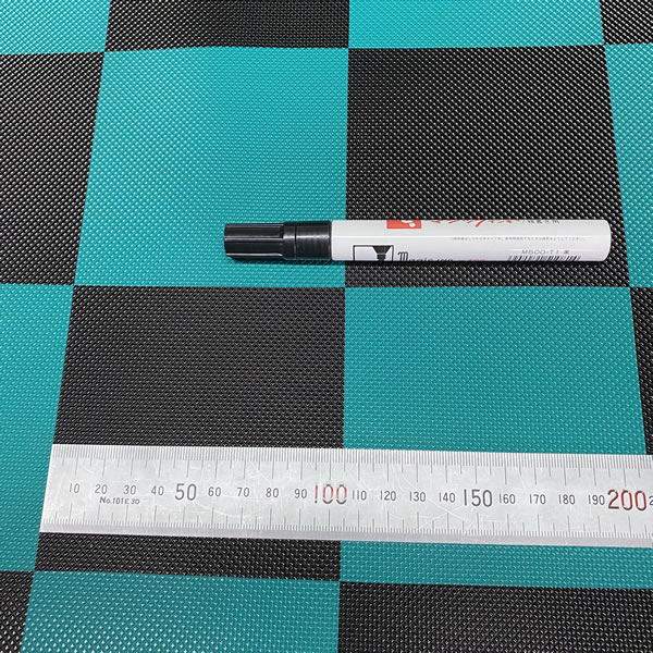 小ピラ 市松模様 格子 チェック 緑 黒 ビニールマット