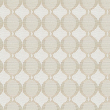 【ミッドセンチュリー】やさしい幾何学柄のドレープカーテン＆シェード【HS-2296】ベージュ