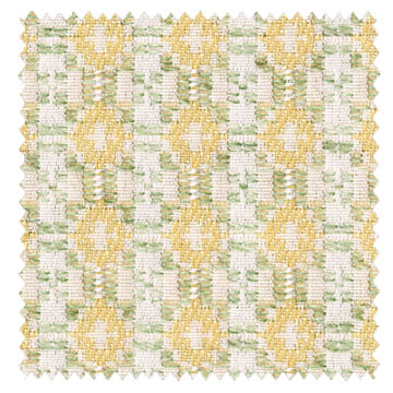 【北欧カントリー】花柄パターンの織柄のドレープカーテン【ES-2041】イエロー＆グリーン