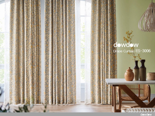 モリス】フルーツ（ザクロ）のドレープカーテン＆シェード【ES-3006