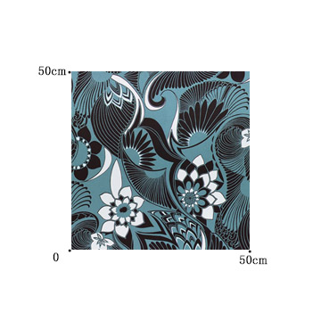 【イタリアンモダン】唯美な花デザインの遮光カーテン＆シェード【HS-1041】ブルー