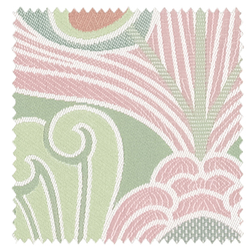 【ゴシック モダン】王宮調クラシック柄のドレープカーテン＆シェード【HS-1069】ピンク＆グリーン