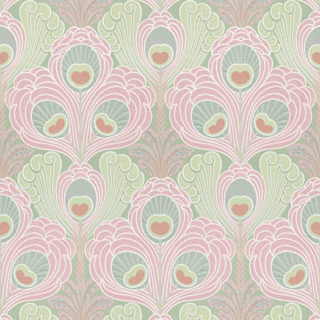 【ゴシック モダン】王宮調クラシック柄のドレープカーテン＆シェード【HS-1069】ピンク＆グリーン