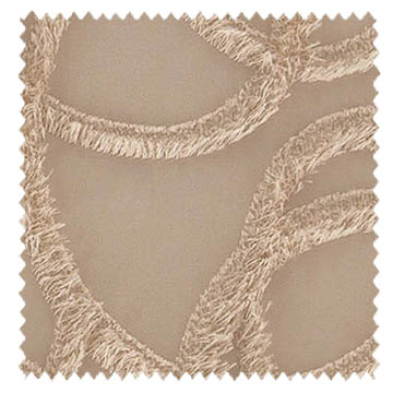 【イタリアン モダン】毛足の長いファーの曲線柄のドレープカーテン＆シェード【HS-1132】ブラウン