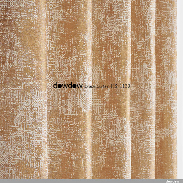 【イタリアン モダン】揺らぎのある抽象柄のドレープカーテン＆シェード【HS-1139】オレンジ