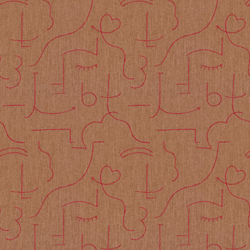 【北欧モダン】モダンアートの遮光カーテン＆シェード【HS-1162】オレンジ