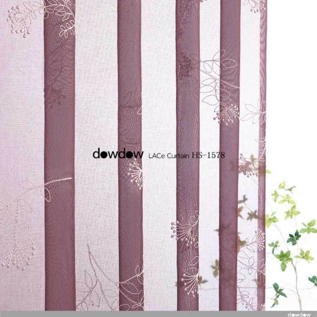 北欧モダン】花のステッチ刺繍のレースカーテン＆シェード【HS-1578