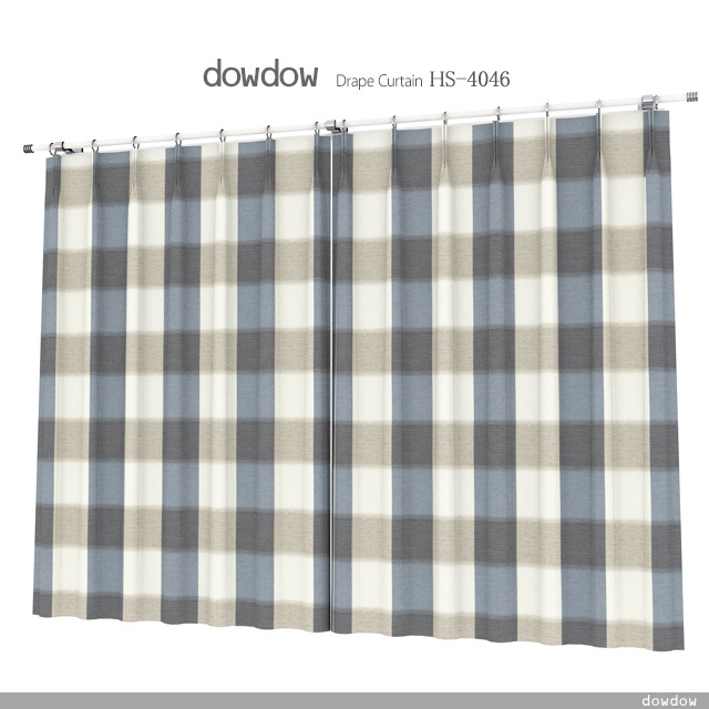 ナチュラル モダン】マドラスチェックのドレープカーテン＆シェード
