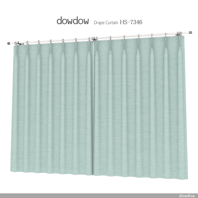 爽やかな無地のドレープカーテン＆シェード【HS-7346】アクアブルー