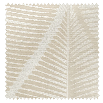 【ミッドセンチュリー】リーフの幾何学模様の遮光カーテン【HS-8131】ベージュ