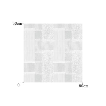 【イタリアン モダン】バックカットの幾何学柄のレースカーテン【HS-8172】ホワイト
