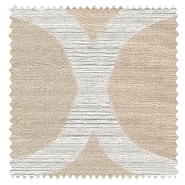 【イタリアンモダン】ダマスク･サークル柄のドレープカーテン【HS-8406】ベージュ