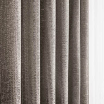 【イタリアンモダン】ランダム・ストライプの抽象柄の遮光カーテン【HS-8409】グレージュ