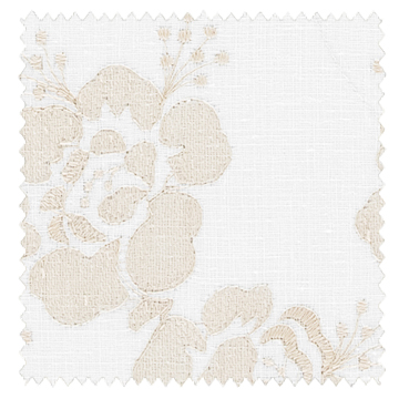 【フレンチシック】花のスカラップ刺繍のレースカーテン【HS-8511】ゴールドベージュ