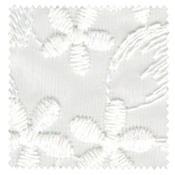 【フレンチシック】ワスレナグサの小花刺繍のレースカーテン【HS-8512】ホワイト