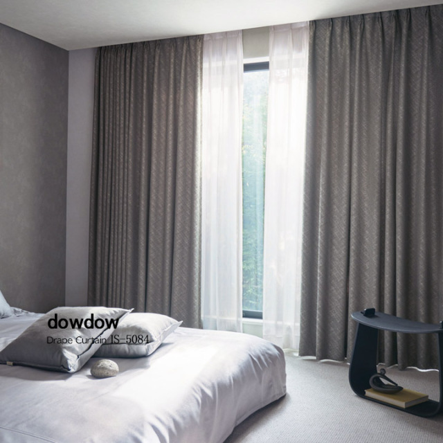 【ミッドセンチュリー】バイヤスチェック柄の遮光カーテン【IS-5084】ダークグレー