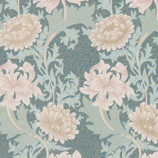 【ウィリアム モリス】クリサンセマムのドレープカーテン【IS-5101】グリーン