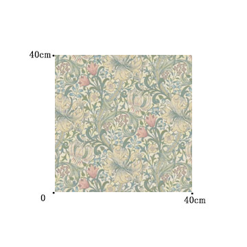 【ウィリアム モリス】ゴールデン・リリーのドレープカーテン【IS-5102】グリーン＆アイボリー