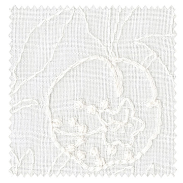 【ウィリアム モリス】バード・アンド・ポミグラネットの刺繍のレースカーテン【IS-5118】アイボリー