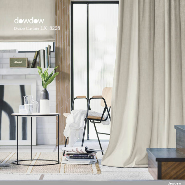 カーテン　used ドレープとシェード他 ナチュラル モダン】リネンライクの無地のドレープカーテン