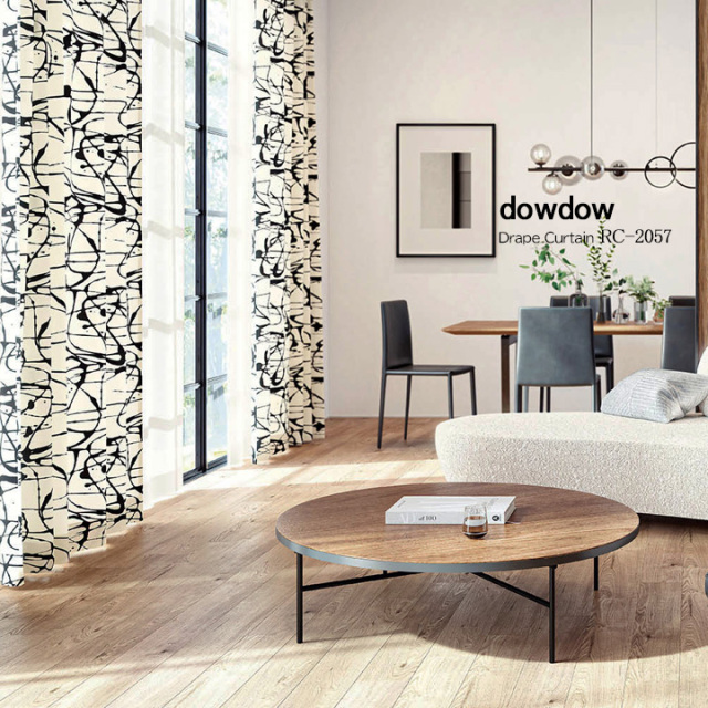 イタリアン モダン】前衛アート・デザインのドレープカーテン【RC-2057