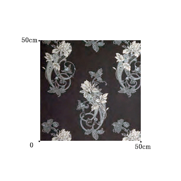 【フレンチシック】スタイリッシュな花柄のジャガード織のドレープカーテン【RZ-8121】チャコールグレー