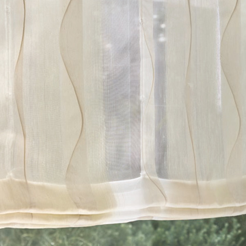 【イタリアンモダン】ウェーブストライプのレースカーテン＆シェード【RZ-4460】ベージュ