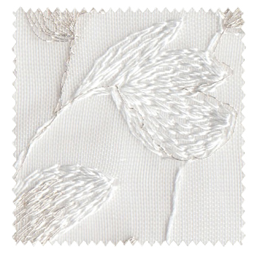 【フレンチシック】咲き誇る草花の刺繍レースカーテン【RZ-5012】ホワイト