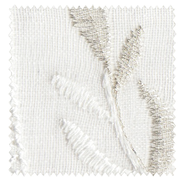 【フレンチシック】花のブーケの刺繍レースカーテン【RZ-5015】ホワイト＆ホワイトゴールド