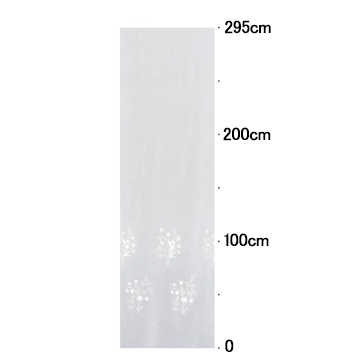 【フレンチシック】花のブーケの刺繍レースカーテン【RZ-5015】ホワイト＆ホワイトゴールド