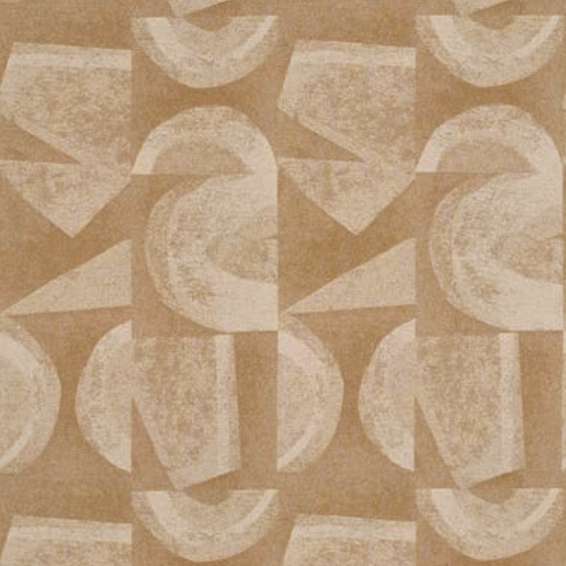 【ミッドセンチュリー】レトロでナチュラルな幾何学柄のカーテン【RZ-8067】オレンジベージュ