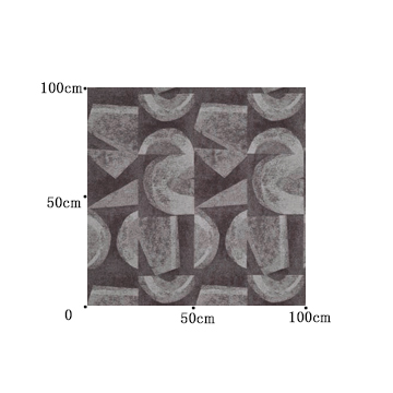 【ミッドセンチュリー】レトロでナチュラルな幾何学柄のカーテン【RZ-8068】ダークパープル
