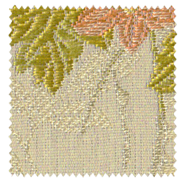 【アンティークラシック】ボタンの花柄のジャガード織のドレープカーテン【RZ-8123】ピンク＆ベージュ