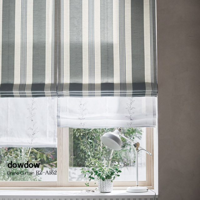 北欧ビンテージ】デザイン・ストライプのドレープカーテン【RX