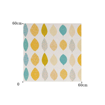 【ミッドセンチュリー】北欧のリーフ柄の遮光カーテン【RZ-A582】イエロー