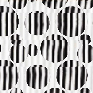 【ミッドセンチュリー】サークル柄のオパールプリントのレースカーテン【RZ-D511】ブラック