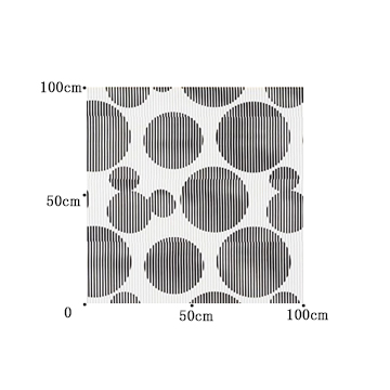 【ミッドセンチュリー】サークル柄のオパールプリントのレースカーテン【RZ-D511】ブラック