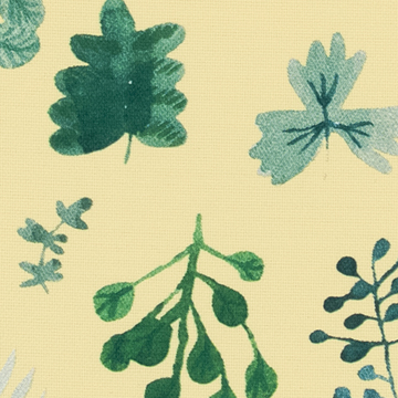 【北欧ビンテージ】芽吹いた小さな野草プリントの遮光カーテン【SC-1139】イエロー