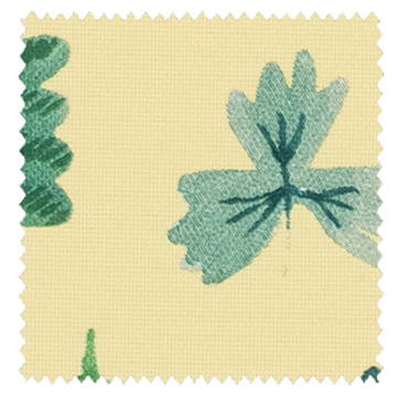 【北欧ビンテージ】芽吹いた小さな野草プリントの遮光カーテン【SC-1139】イエロー