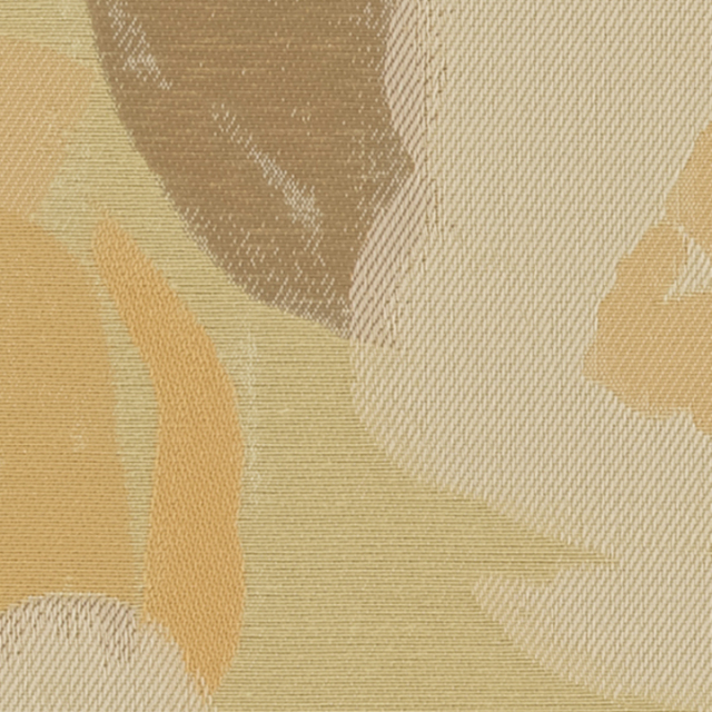 【北欧モダン】ツバキのジャガード織のドレープカーテン【SC-1147】イエロー＆ベージュ