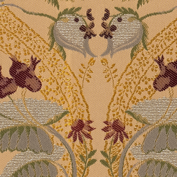 【アンティークラシック】シノワズリ調のクラシック柄のジャガード織のドレープカーテン【SC-1216】オレンジベージュ