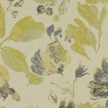 【北欧モダン】水彩の花柄のドレープカーテン【SC-1253】グリーン