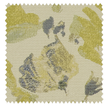 【北欧モダン】水彩の花柄のドレープカーテン【SC-1253】グリーン